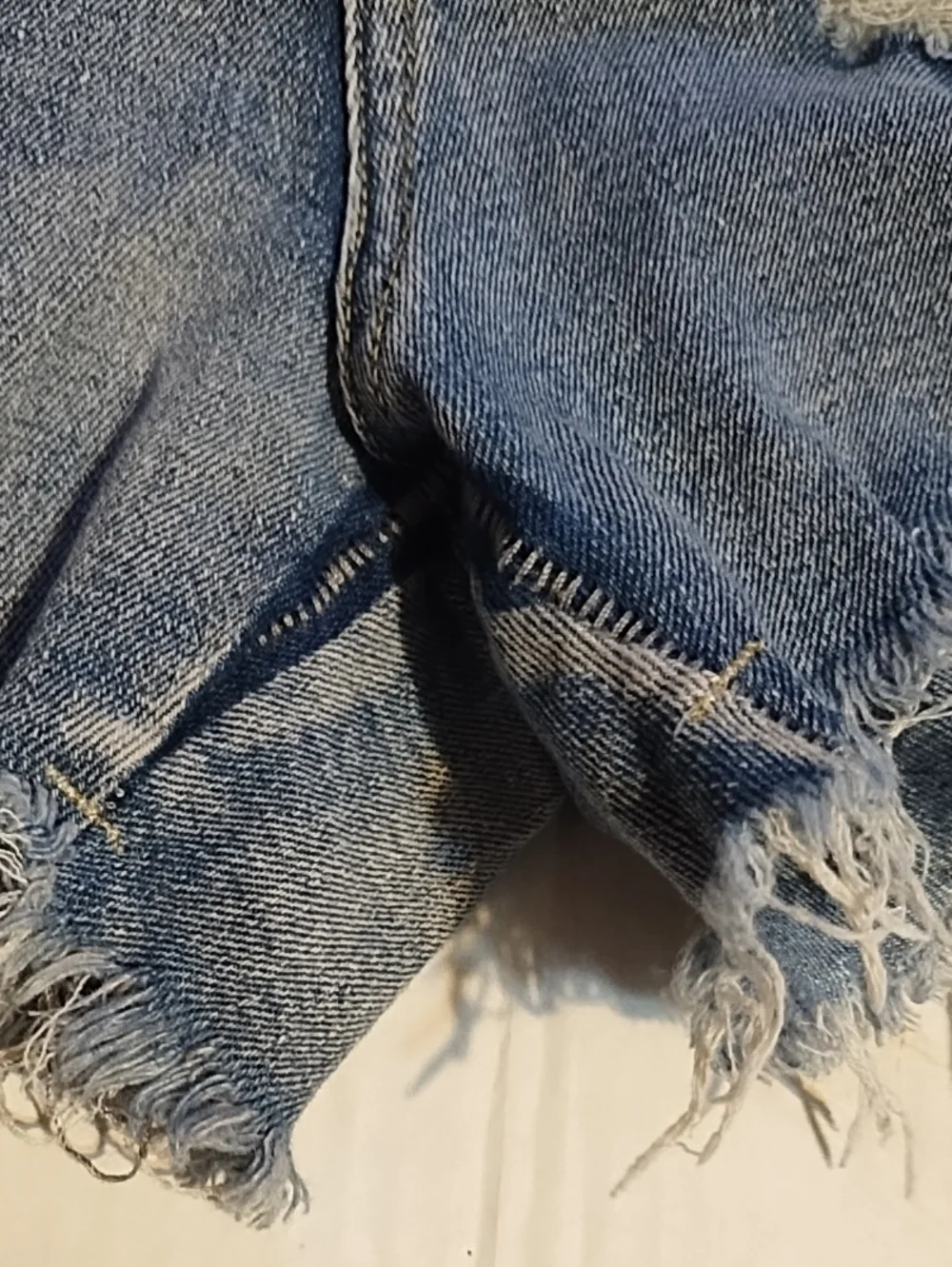Blue Distressed Denim Women's Shorts (S) - Picture 4 of 16